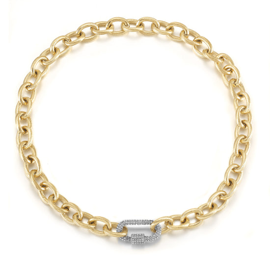 Carabiner CZ Necklace - NSSN870STGCZD-18