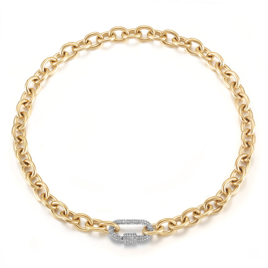 Carabiner CZ Necklace - NSSN871STGCZD-18