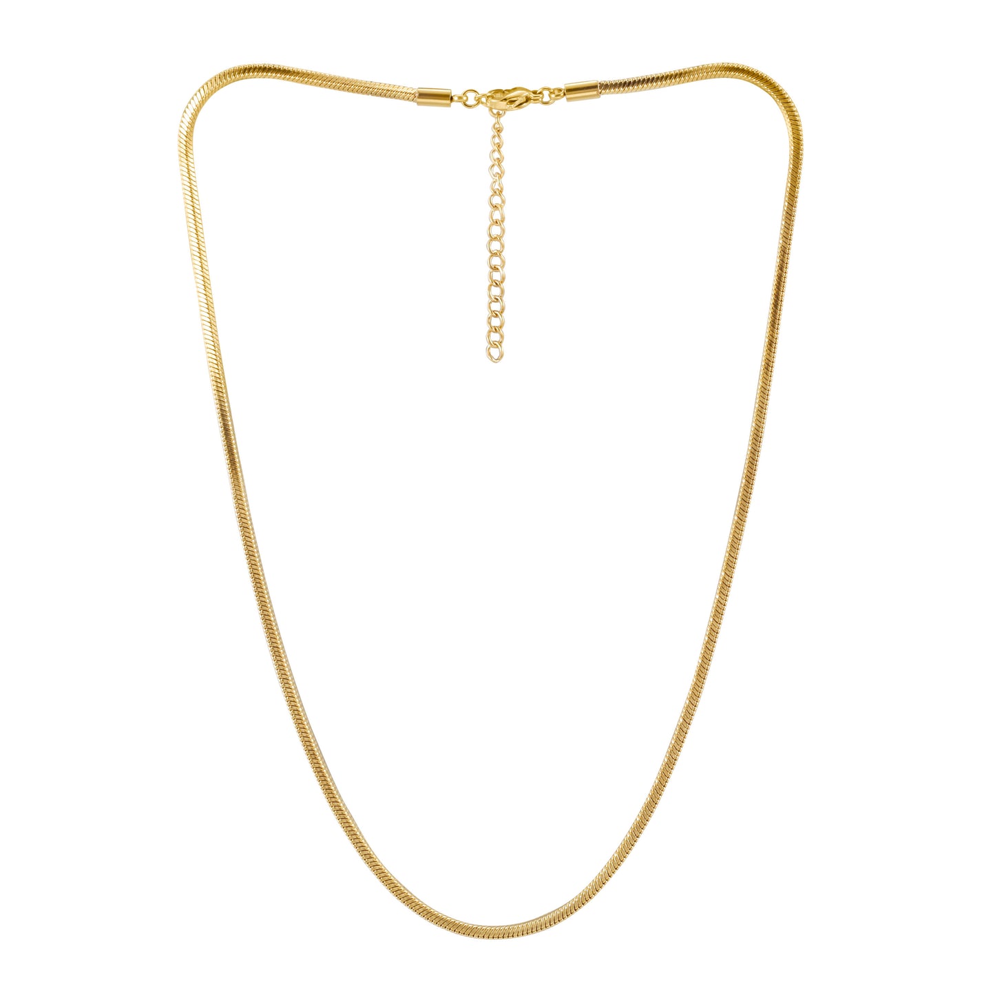 Herringbone Gold Chain Necklace - NSSN876STGC-16.5