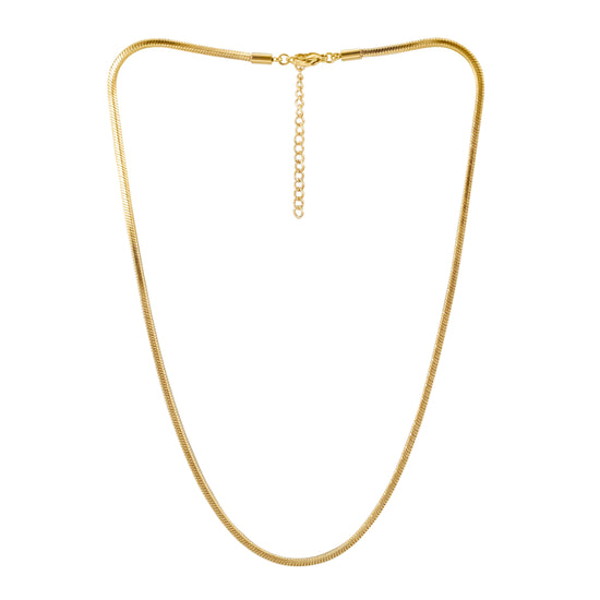 Herringbone Gold Chain Necklace - NSSN876STGC-16.5