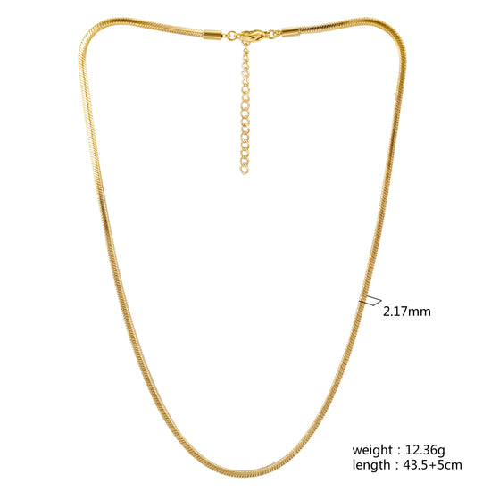 Herringbone Gold Chain Necklace - NSSN876STGC-16.5