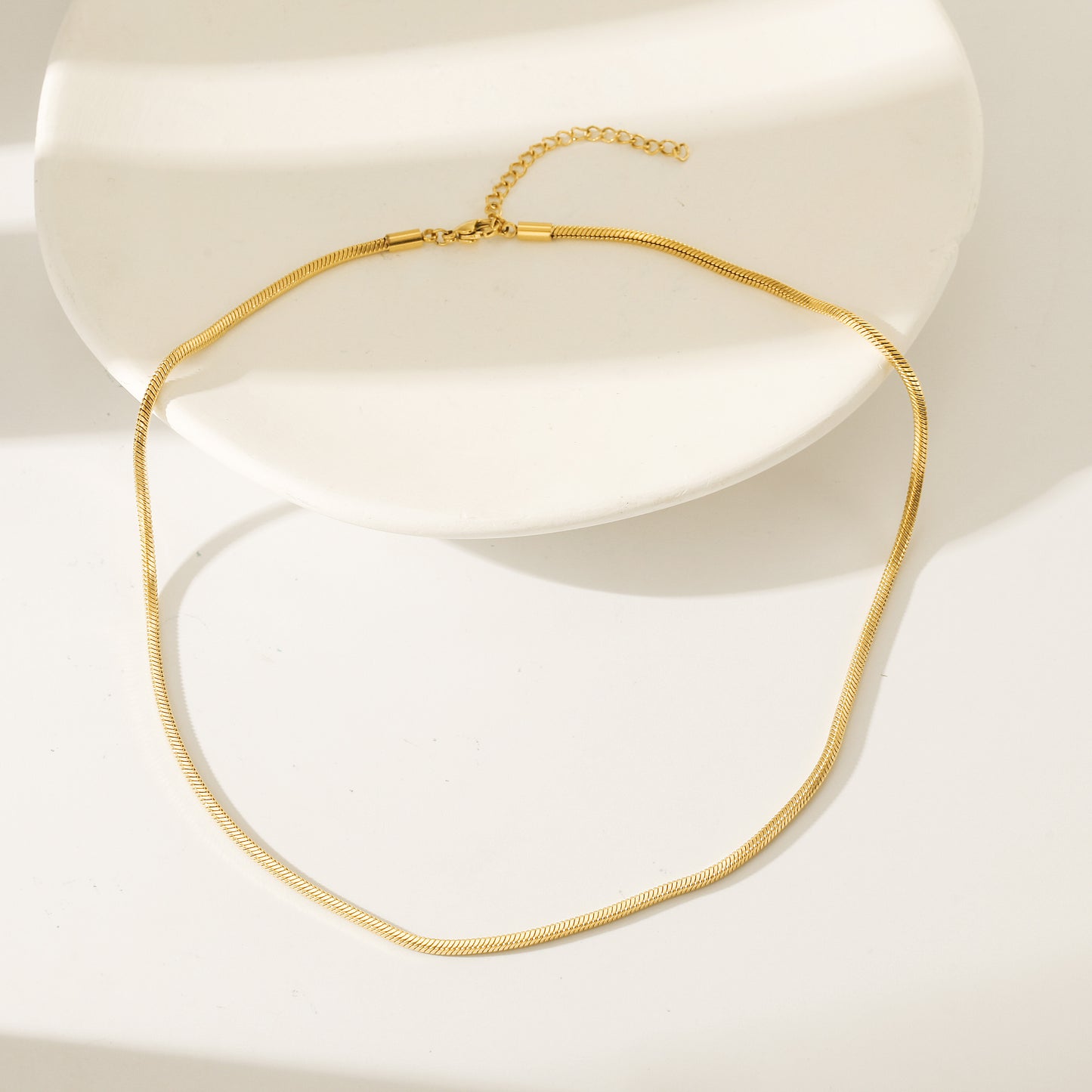 Herringbone Gold Chain Necklace - NSSN876STGC-16.5