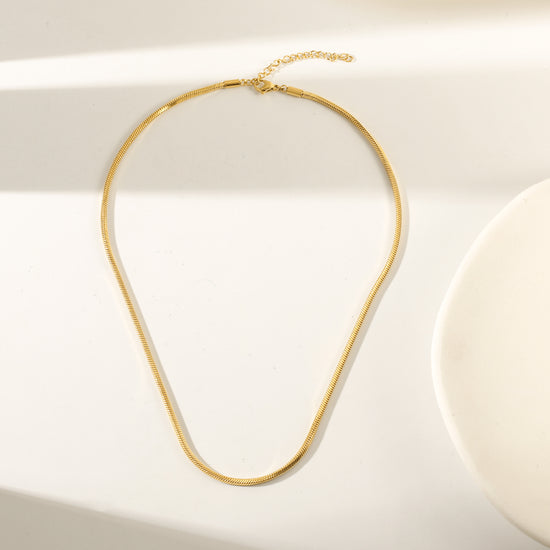 Herringbone Gold Chain Necklace - NSSN876STGC-16.5