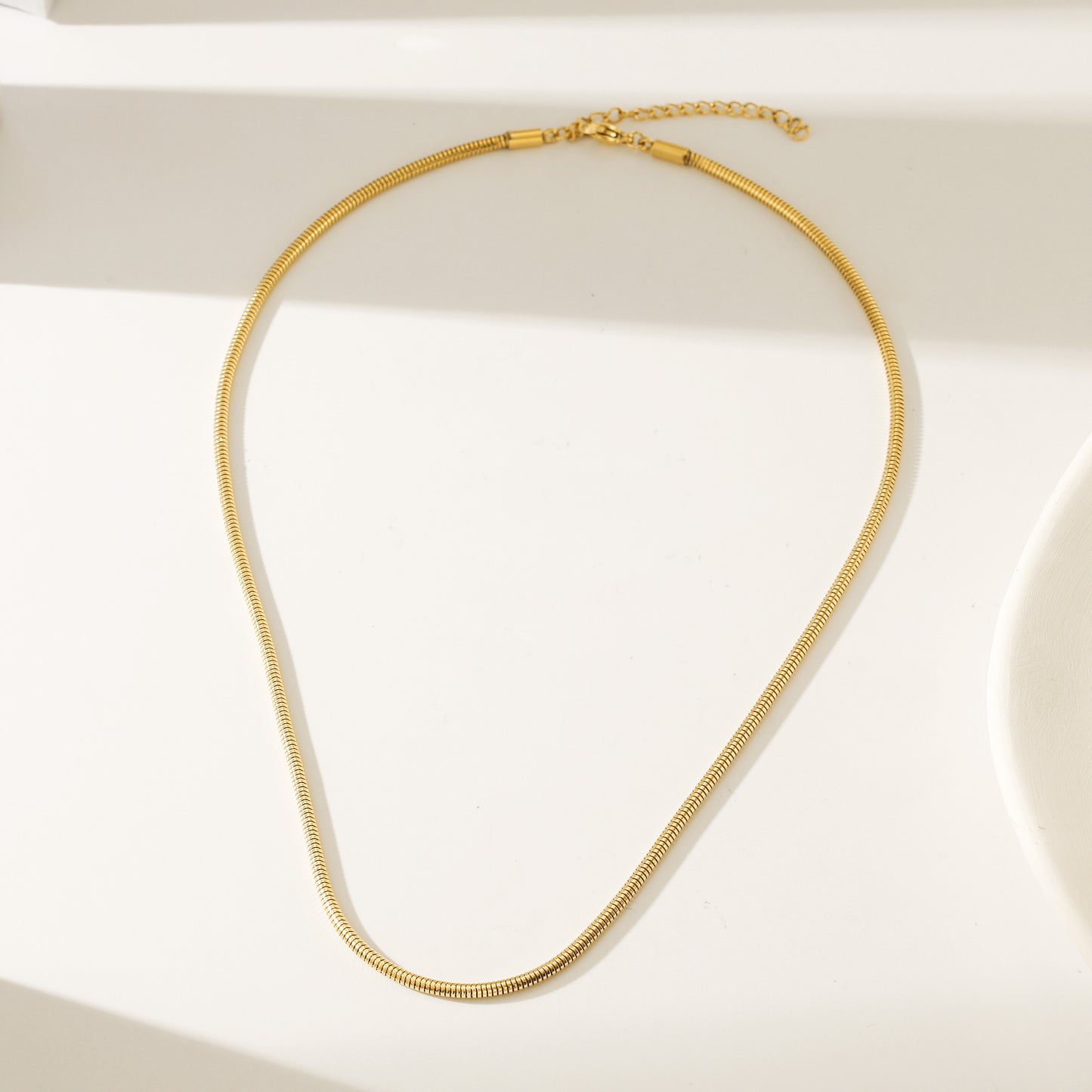 Herringbone Gold Chain Necklace - NSSN877STGC-16.5