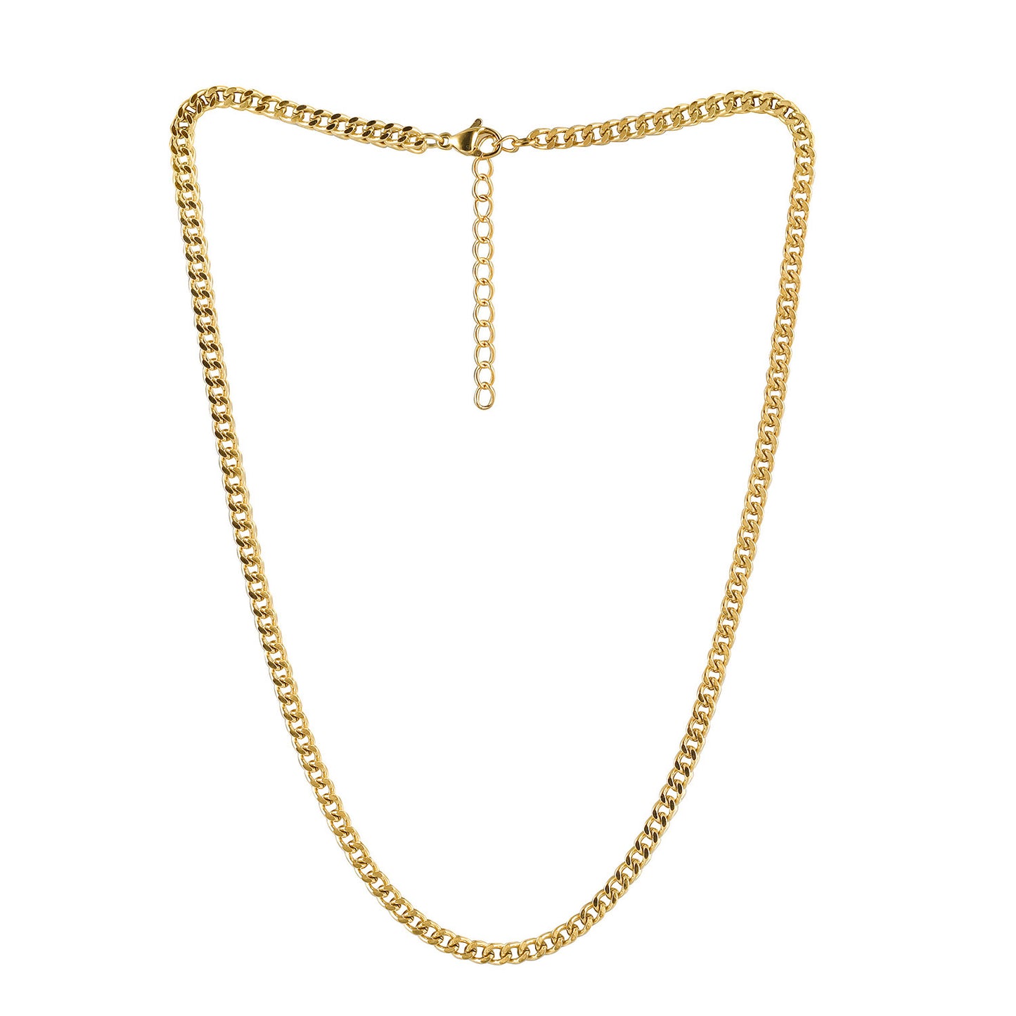 Gold Cuba Necklace - NSSN878STGC-3.7-16.2