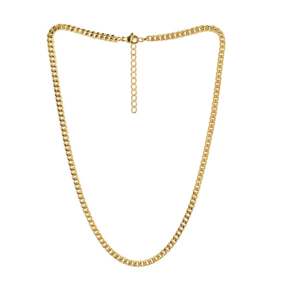 Gold Cuba Necklace - NSSN878STGC-3.7-16.2