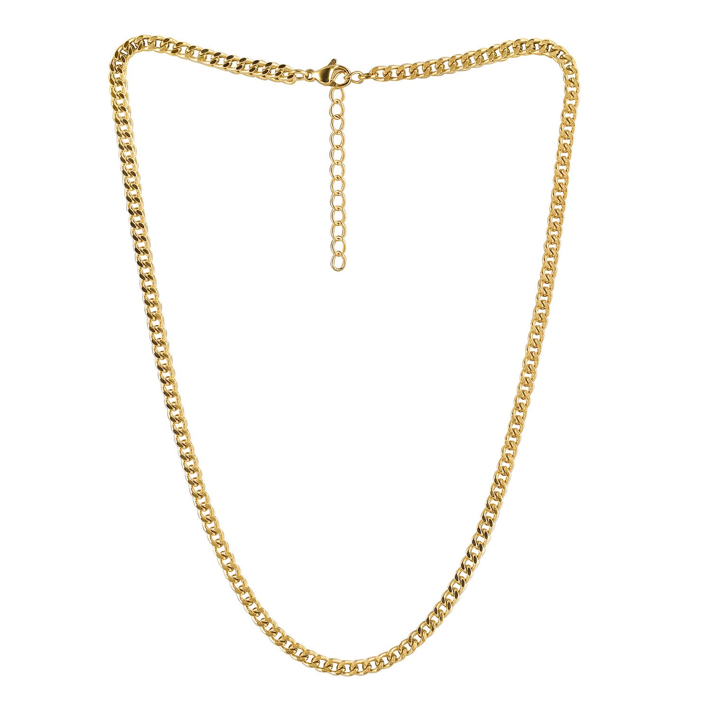 Gold Cuba Necklace - NSSN878STGC-3.7-16.2