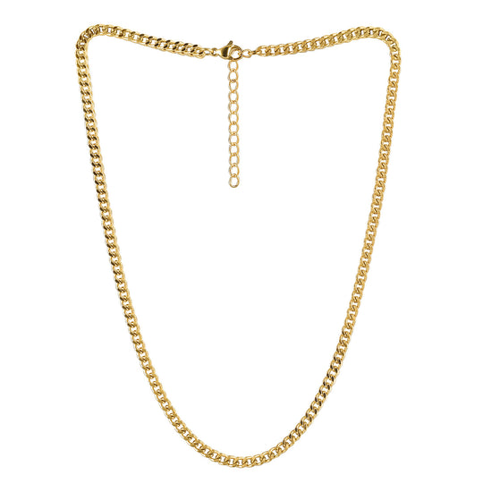 Gold Cuba Necklace - NSSN878STGC-3.7-16.2