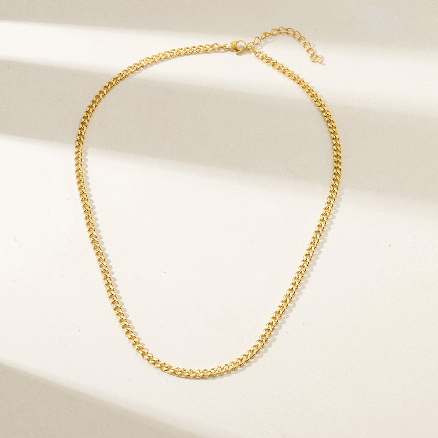 Gold Cuba Necklace - NSSN878STGC-3.7-16.2
