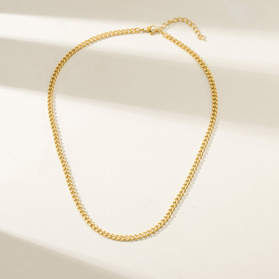 Gold Cuba Necklace - NSSN878STGC-3.7-16.2