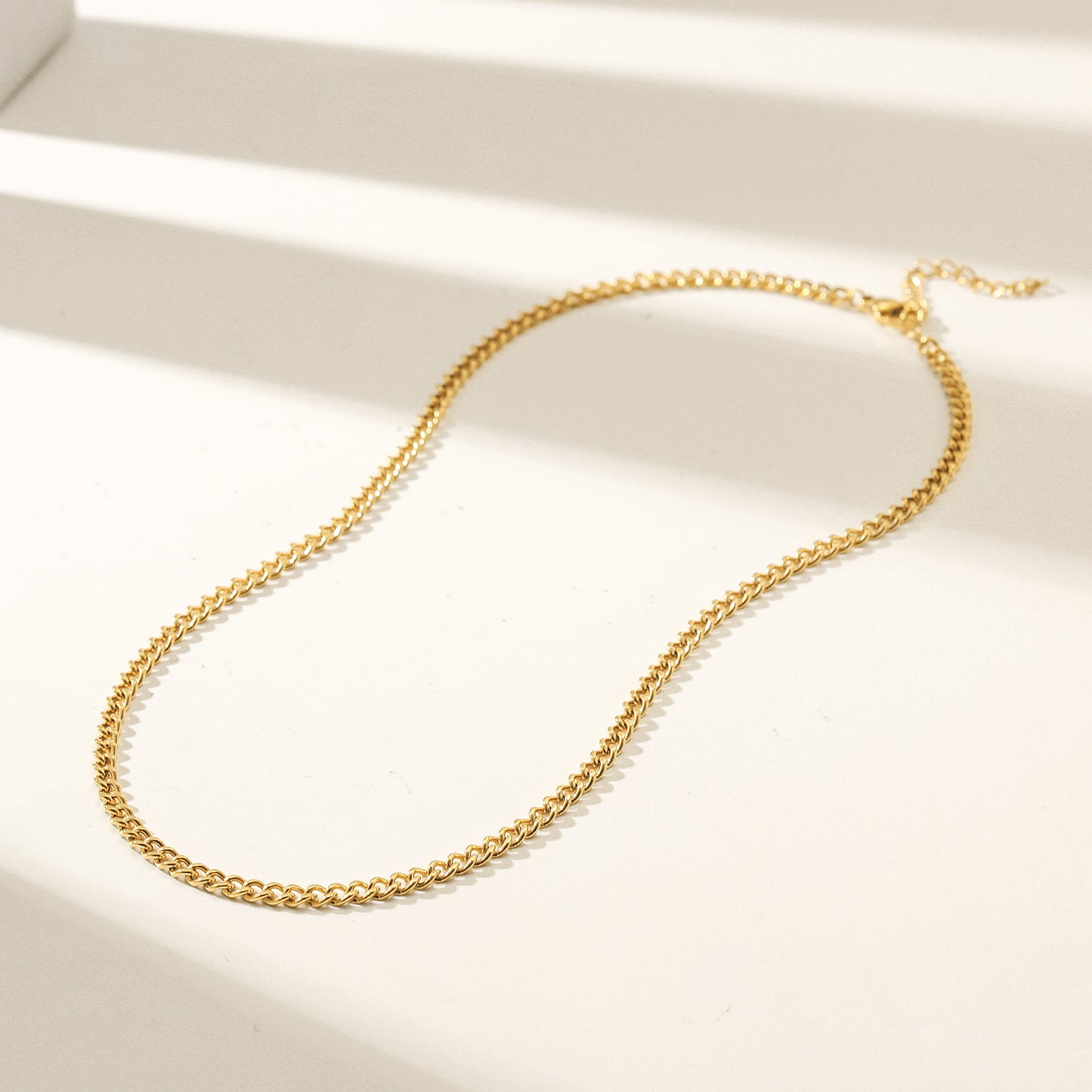 Gold Cuba Necklace - NSSN878STGC-3.7-16.2