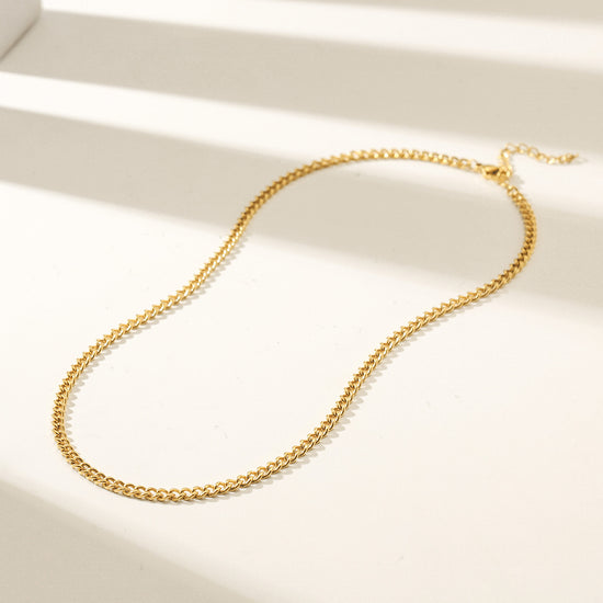 Gold Cuba Necklace - NSSN878STGC-3.7-16.2