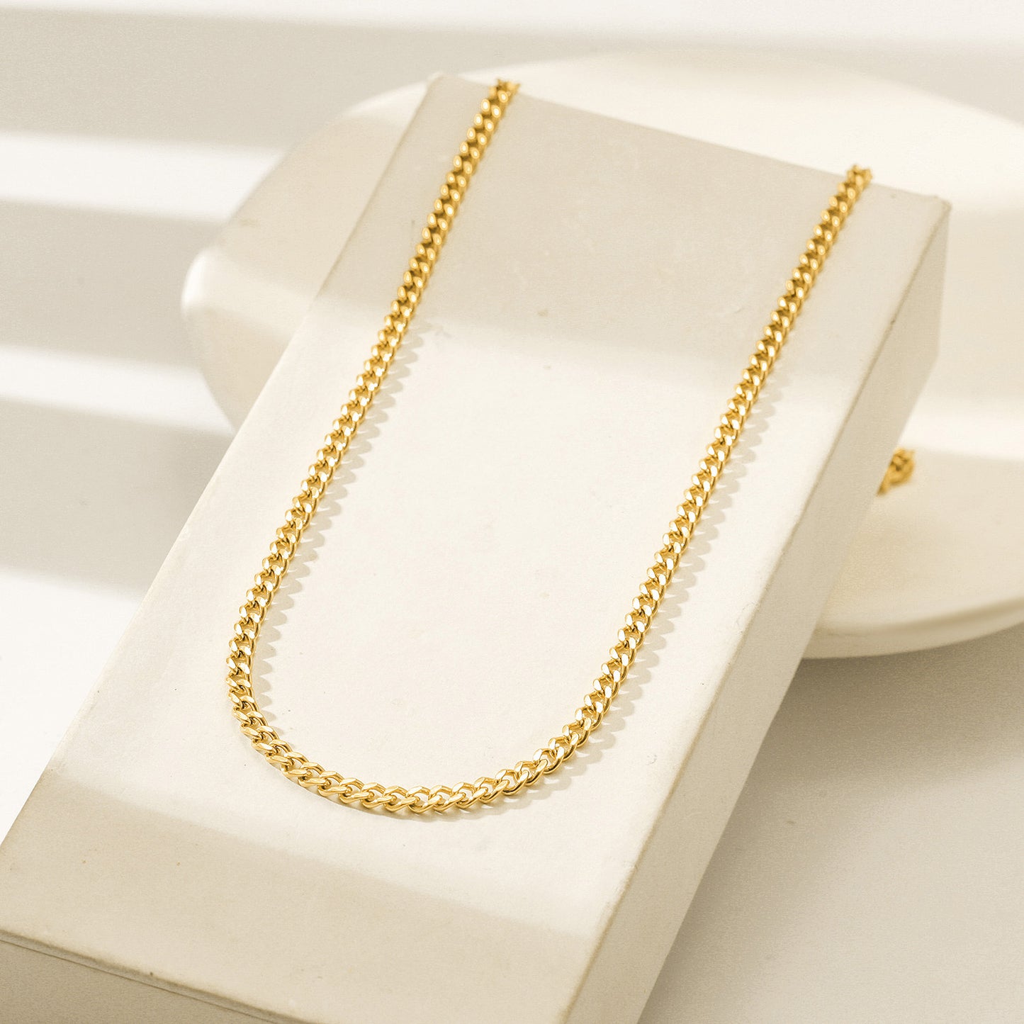 Gold Cuba Necklace - NSSN878STGC-3.7-16.2