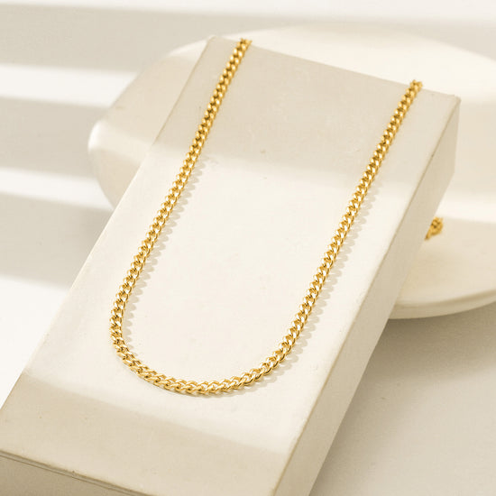 Gold Cuba Necklace - NSSN878STGC-3.7-16.2