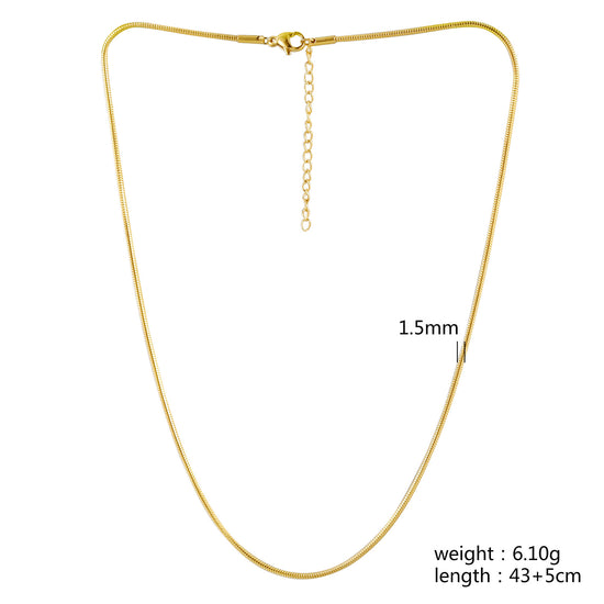Snake Chain Necklace - NSSN880STGC-16.5