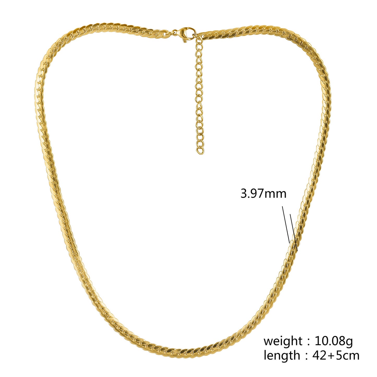 Gold Snake Necklace - NSSN881STGC-16.2