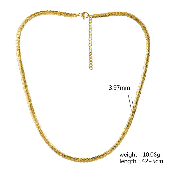 Gold Snake Necklace - NSSN881STGC-16.2