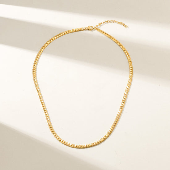 Gold Snake Necklace - NSSN881STGC-16.2
