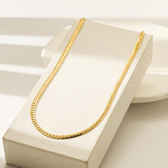 Gold Snake Necklace - NSSN881STGC-16.2