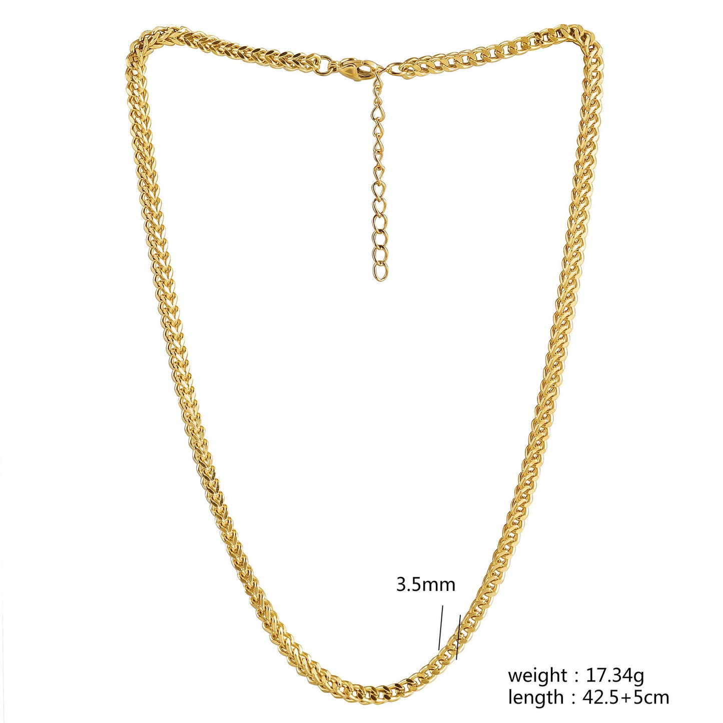 Twisted Gold Necklace - NSSN882STGC-16.5