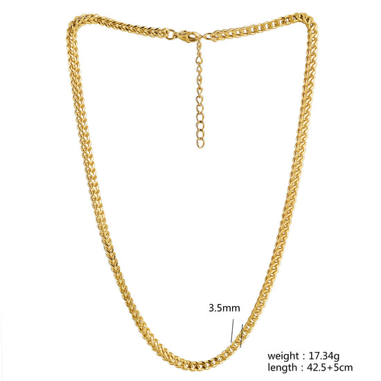 Twisted Gold Necklace - NSSN882STGC-16.5