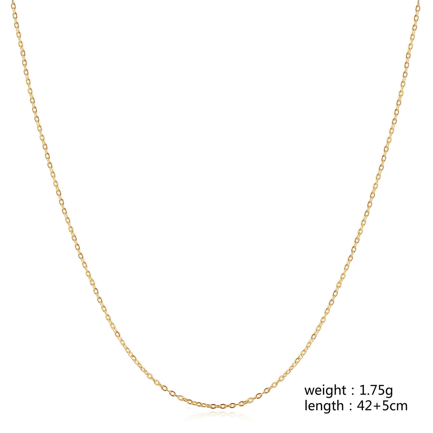Gold Chain Necklace - NSSN883STGC-16.2