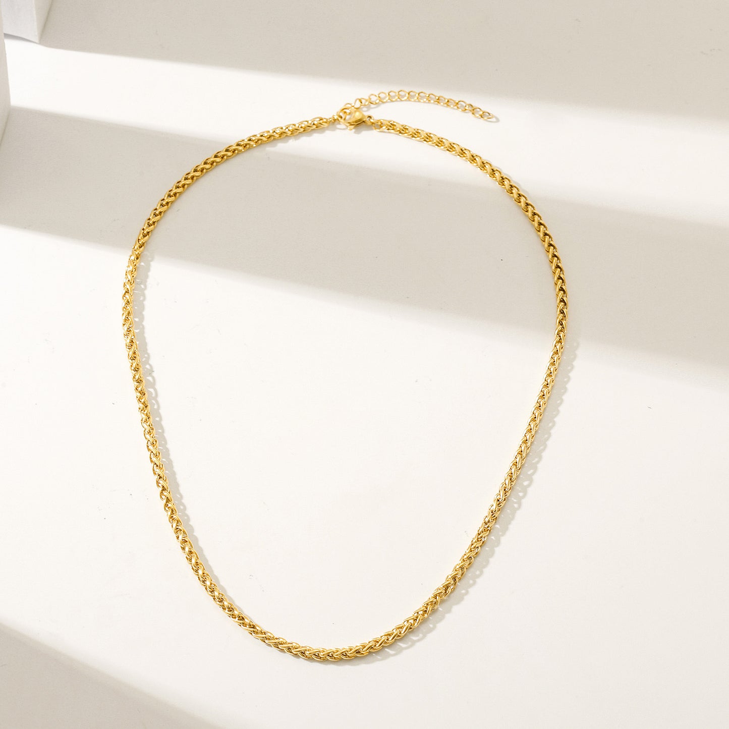 Gold Twisted Necklace - NSSN884STGC-16.2