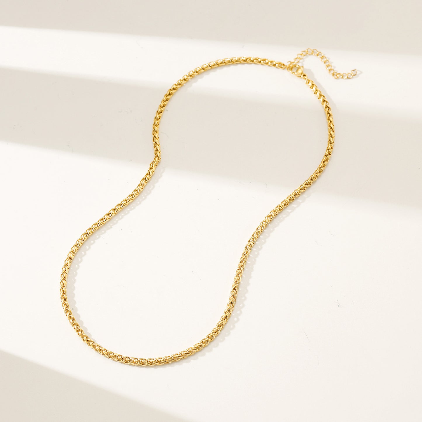 Gold Twisted Necklace - NSSN884STGC-16.2