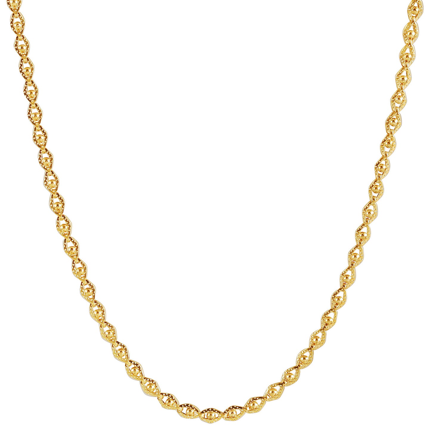 Gold Evil Eye Necklace - NSSN885STGC-16.5