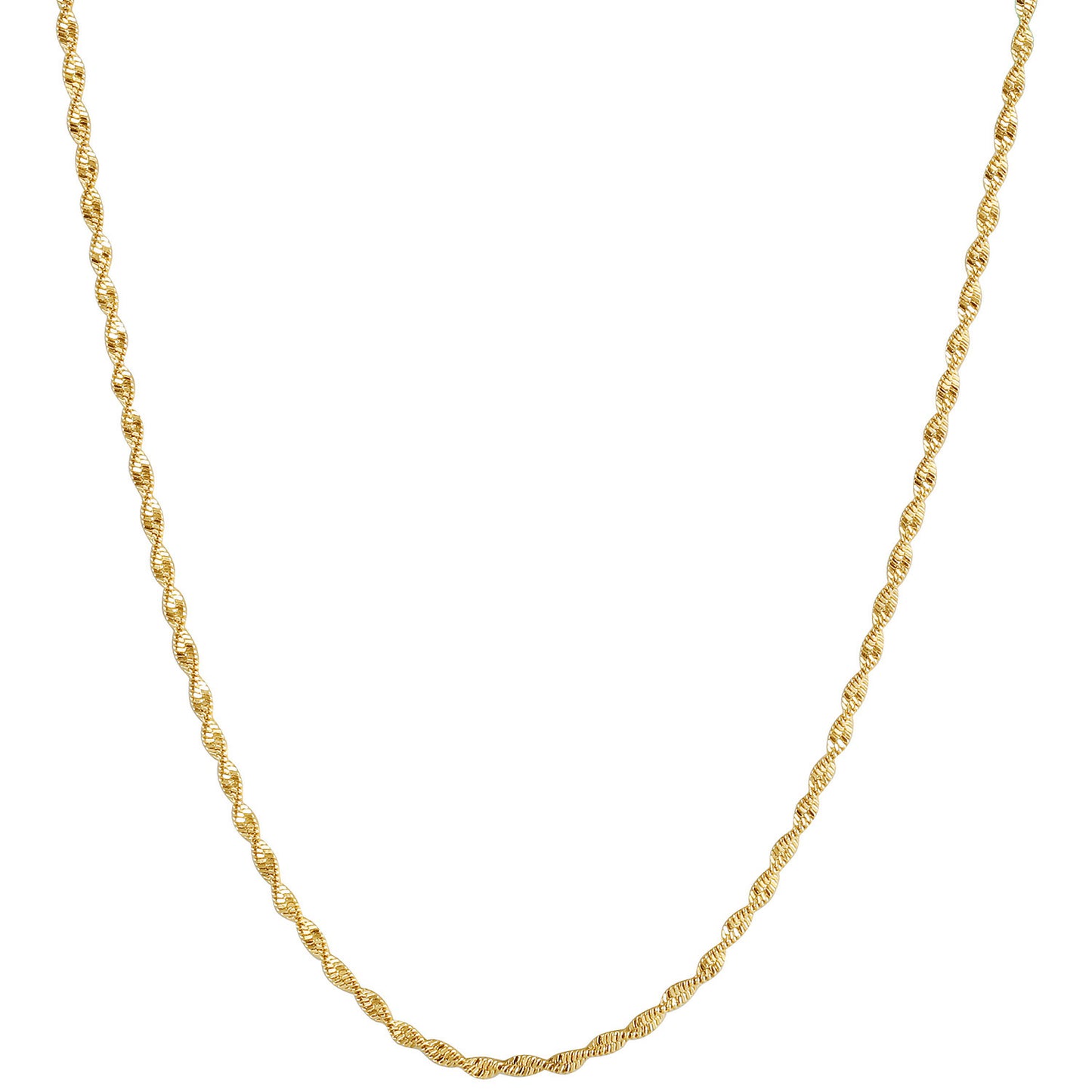 Gold Twisted Necklace -NSSN888STGC-16.5
