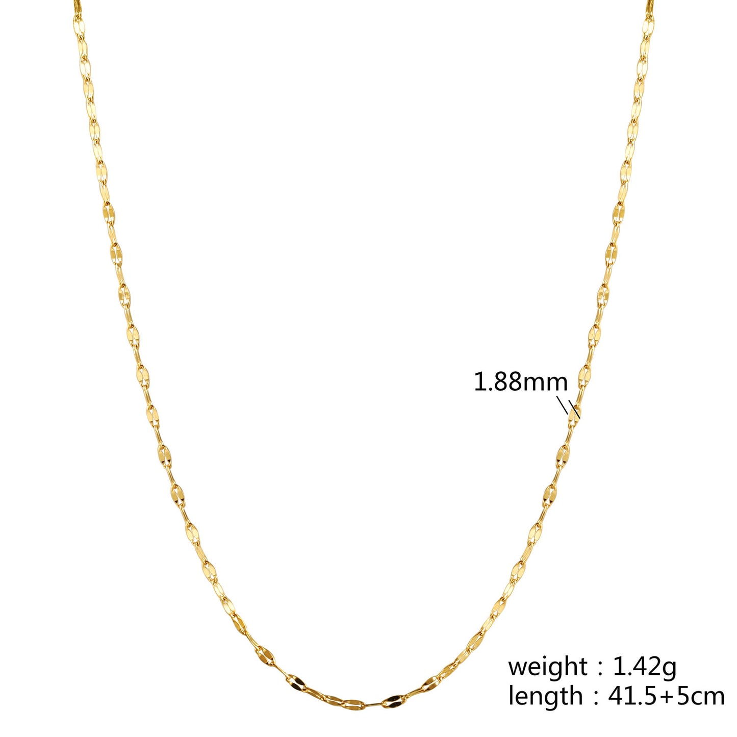 Gold Charm Chain Necklace - NSSN894STGC-16