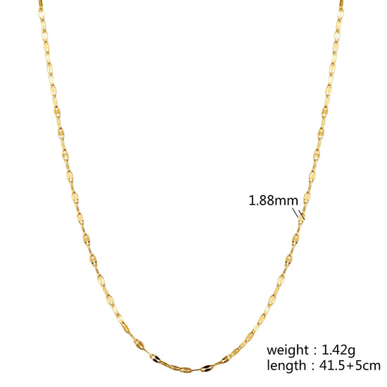 Gold Charm Chain Necklace - NSSN894STGC-16