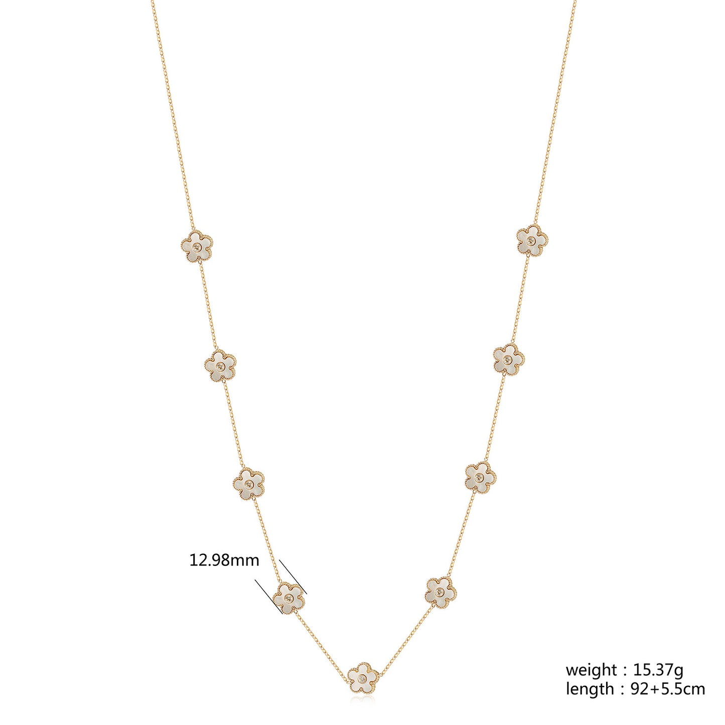 Flower Vintage Long Necklace - NSSN898STGCWT