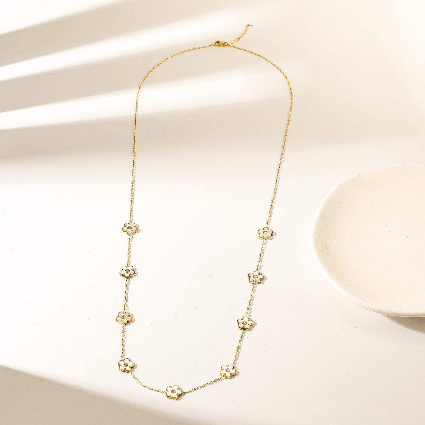 Flower Vintage Long Necklace - NSSN898STGCWT