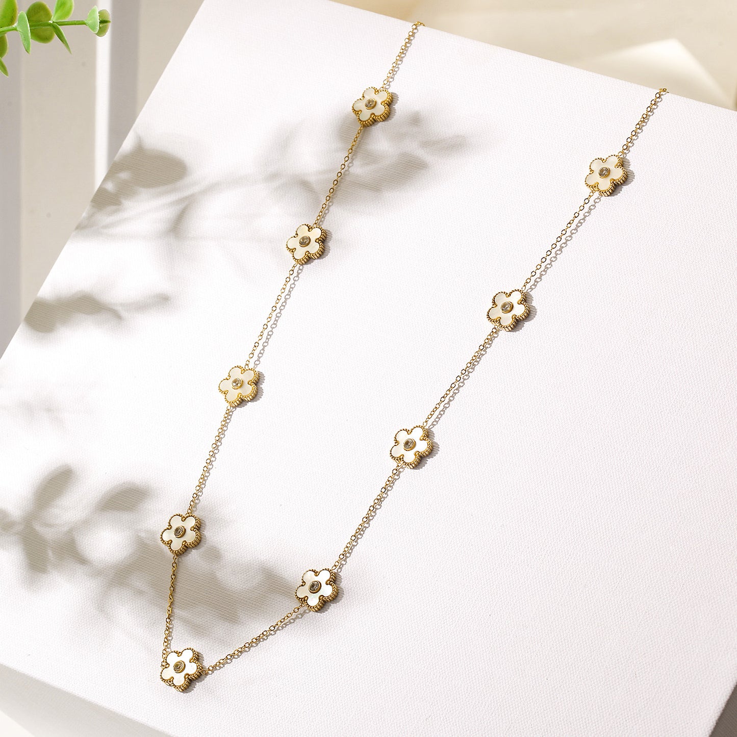 Flower Vintage Long Necklace - NSSN898STGCWT