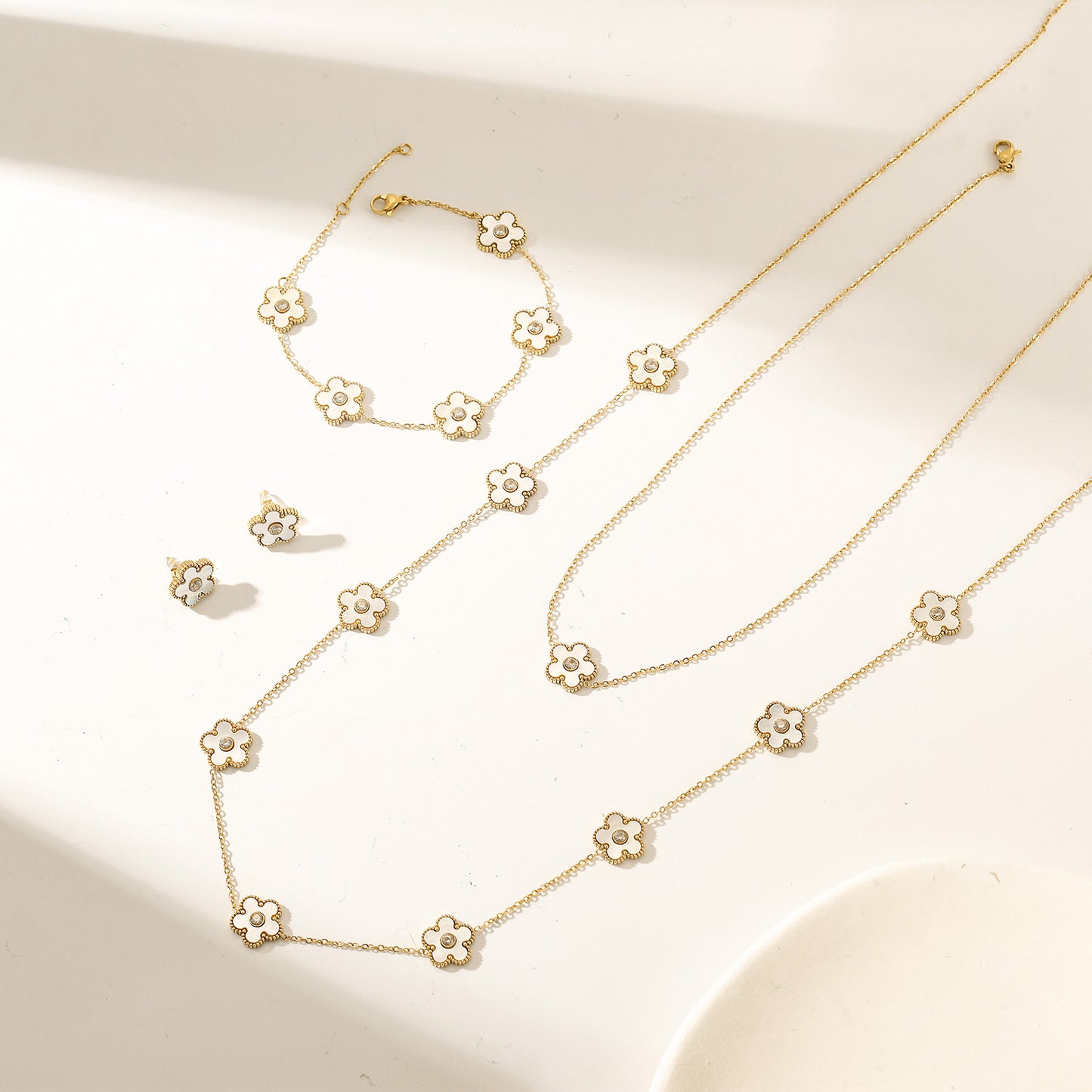 Flower Vintage Long Necklace - NSSN898STGCWT