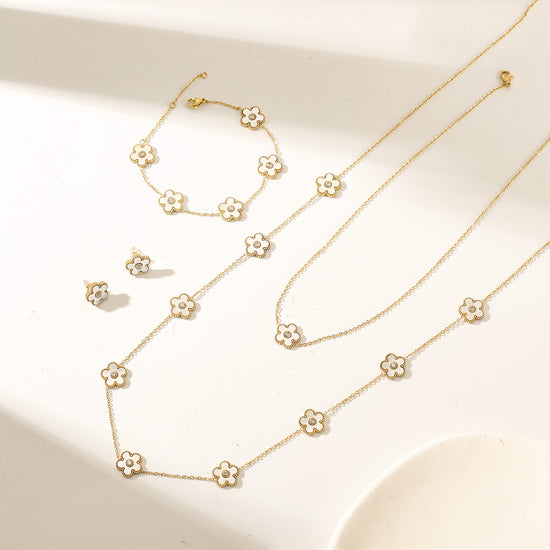 Flower Vintage Long Necklace - NSSN898STGCWT