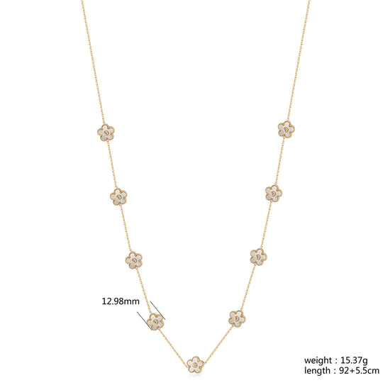 Flower Vintage Long Necklace - NSSN898STGCWT
