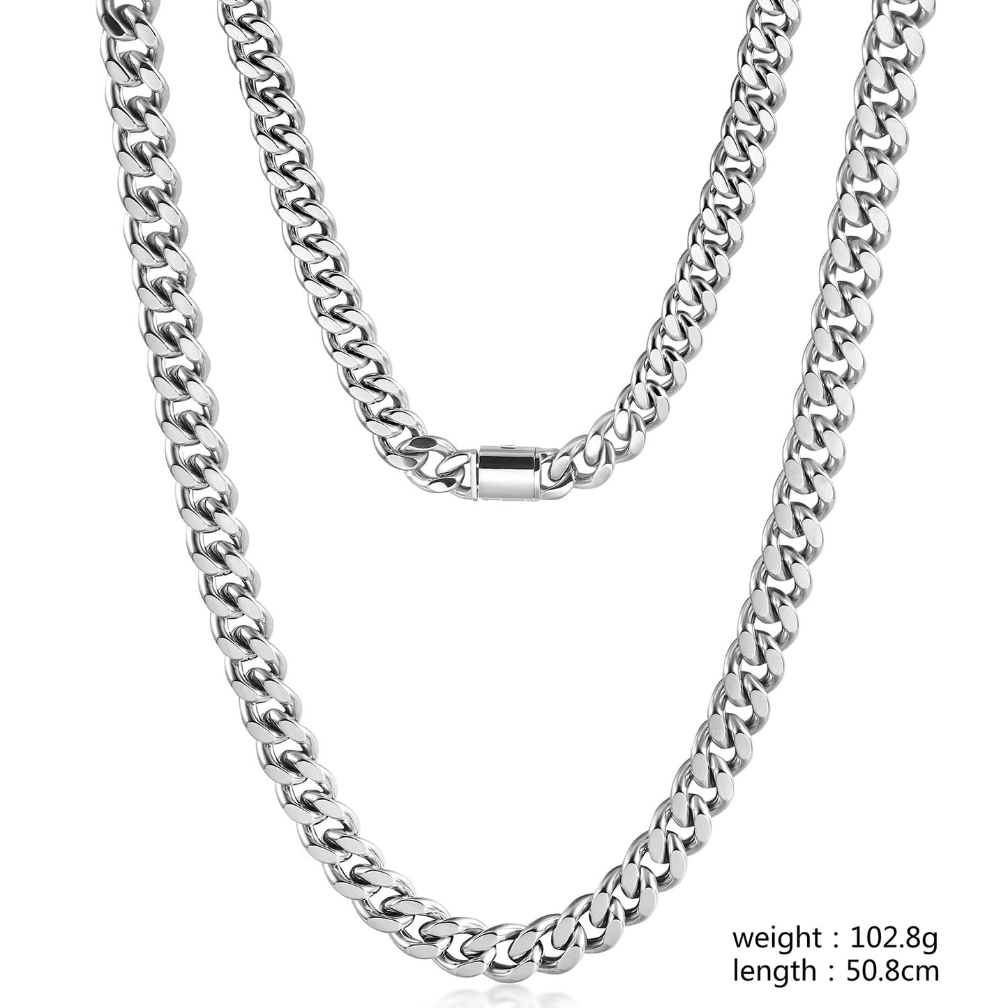 Men's Cuba Stainless Steel Necklace - NSSN911STWG-20