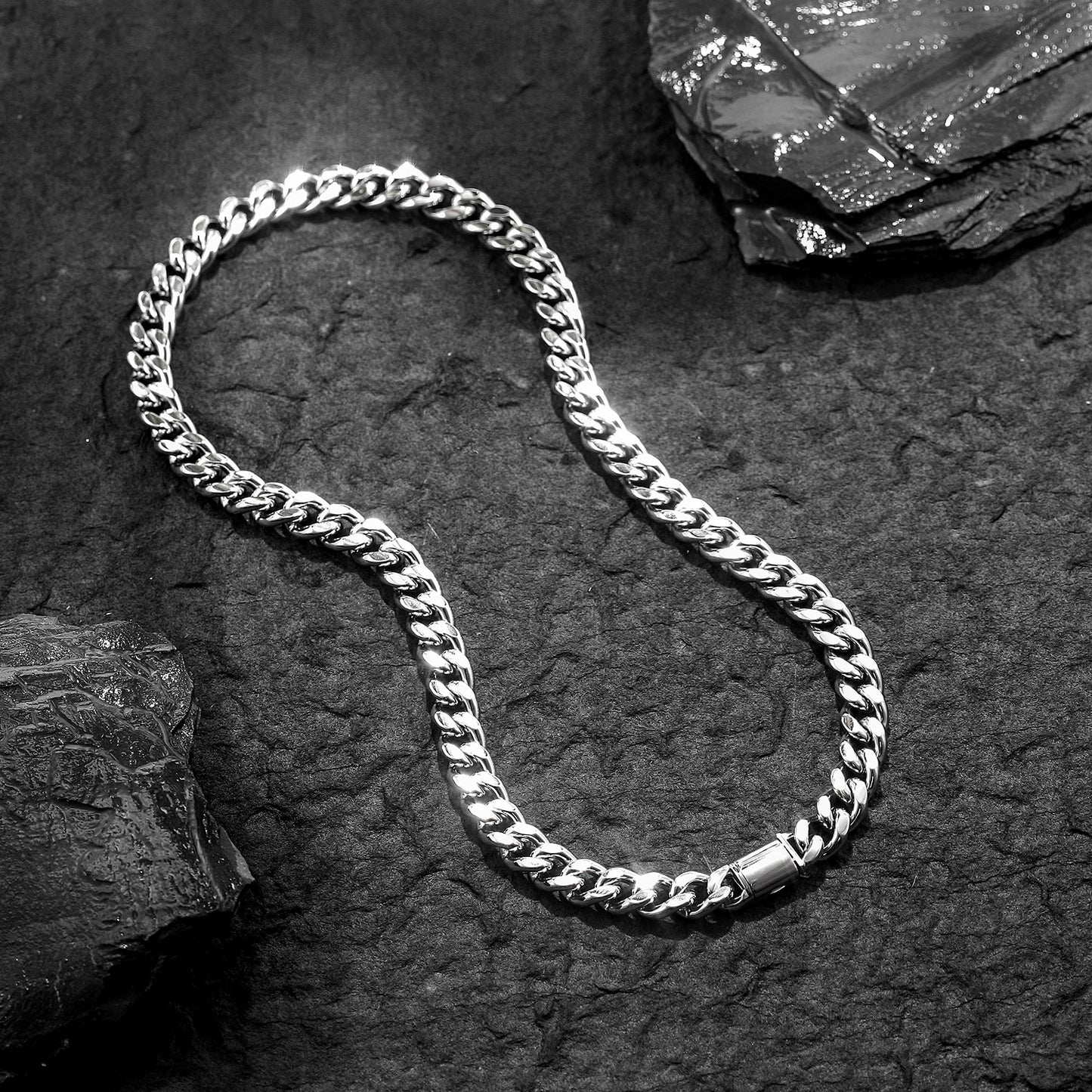 Men's Cuba Stainless Steel Necklace - NSSN911STWG-20