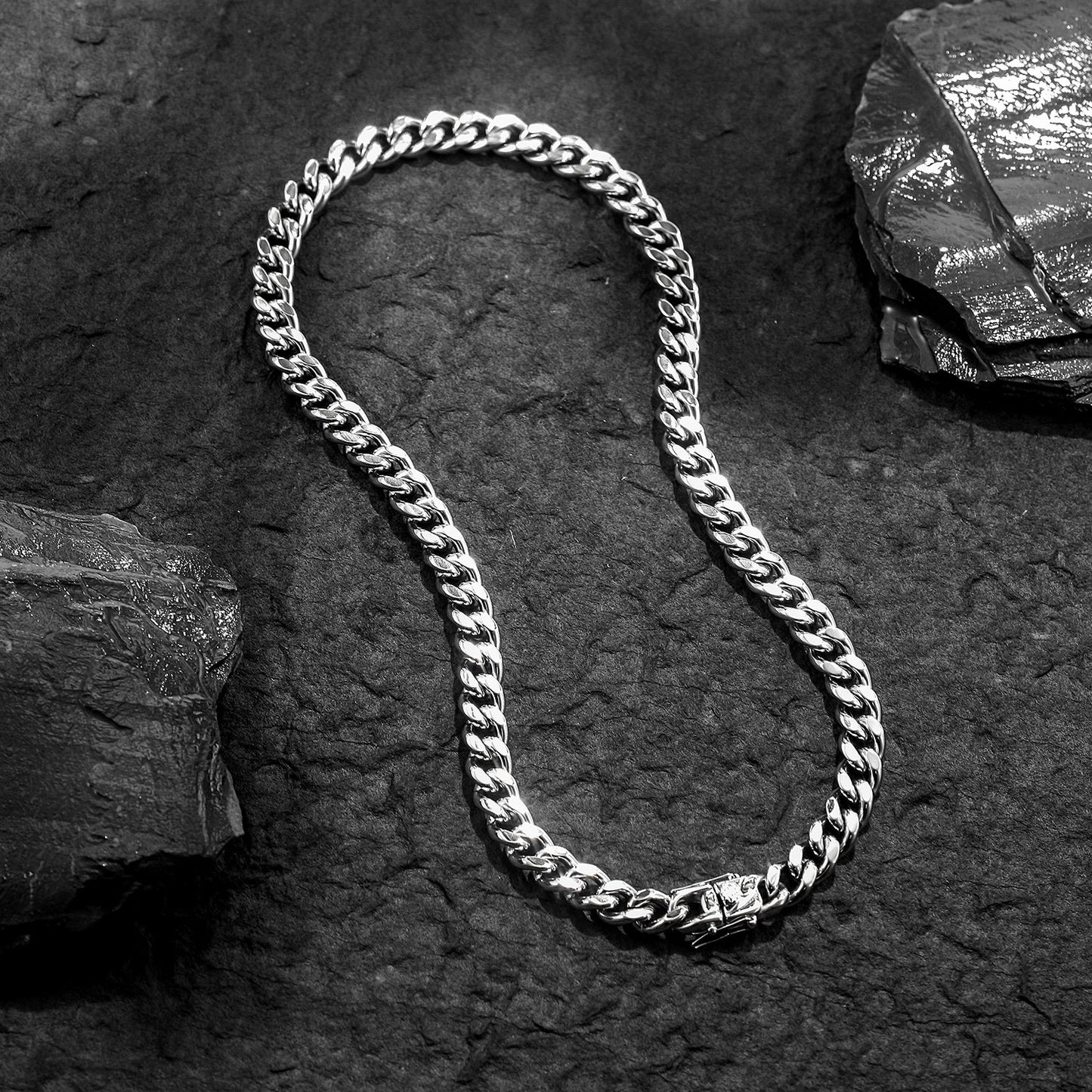 Men's Cuba Silver Necklace - NSSN912STWG-20