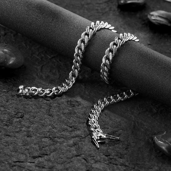 Men's Cuba Silver Necklace - NSSN912STWG-20