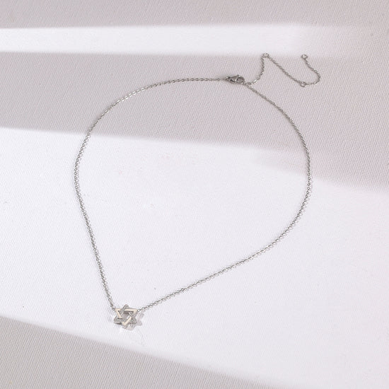Star of David CZ Pendant Necklace - NSSN915STWG