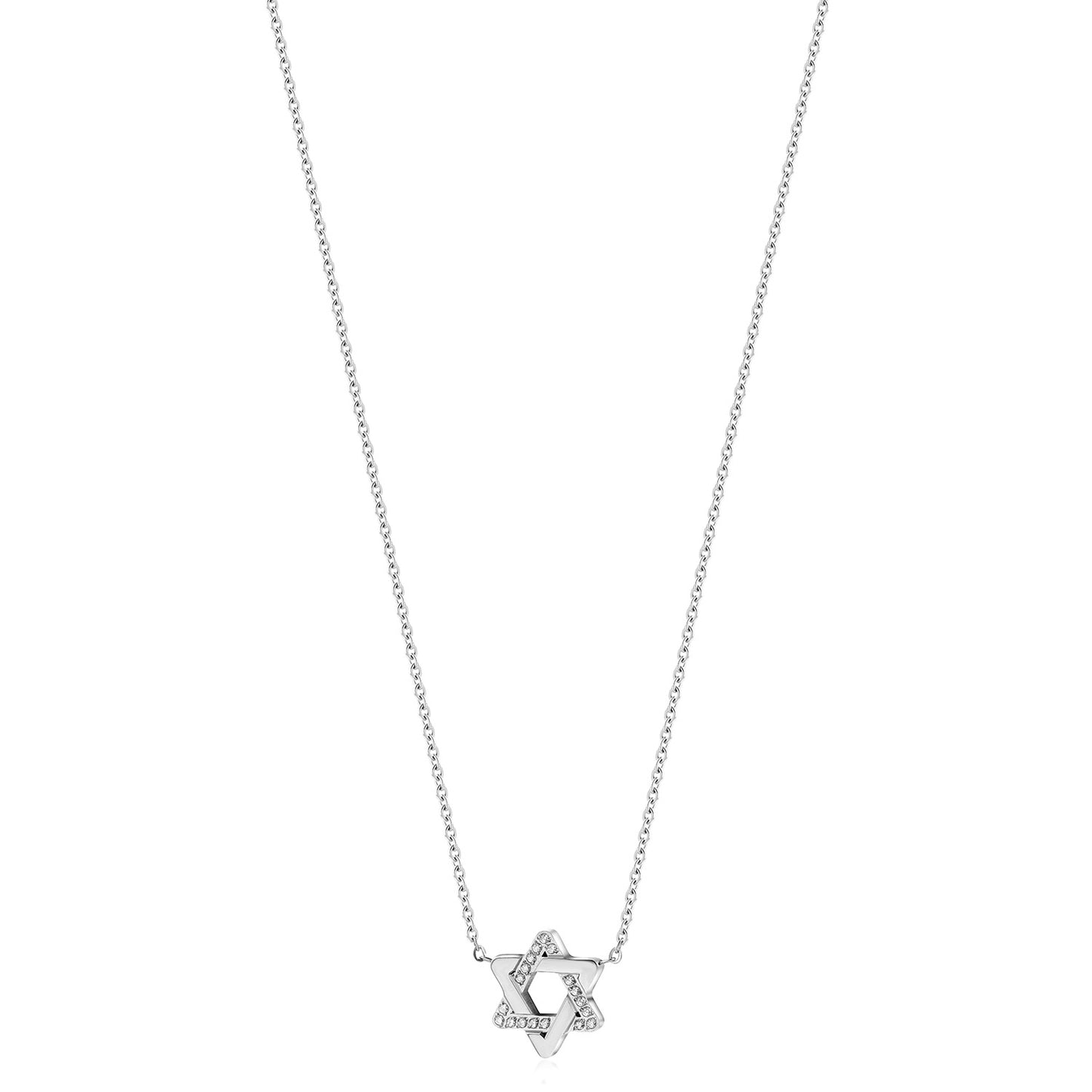 Star of David CZ Pendant Necklace - NSSN915STWG