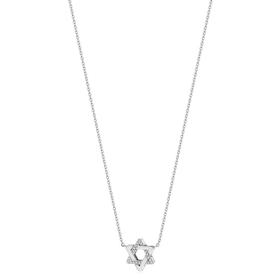 Star of David CZ Pendant Necklace - NSSN915STWG