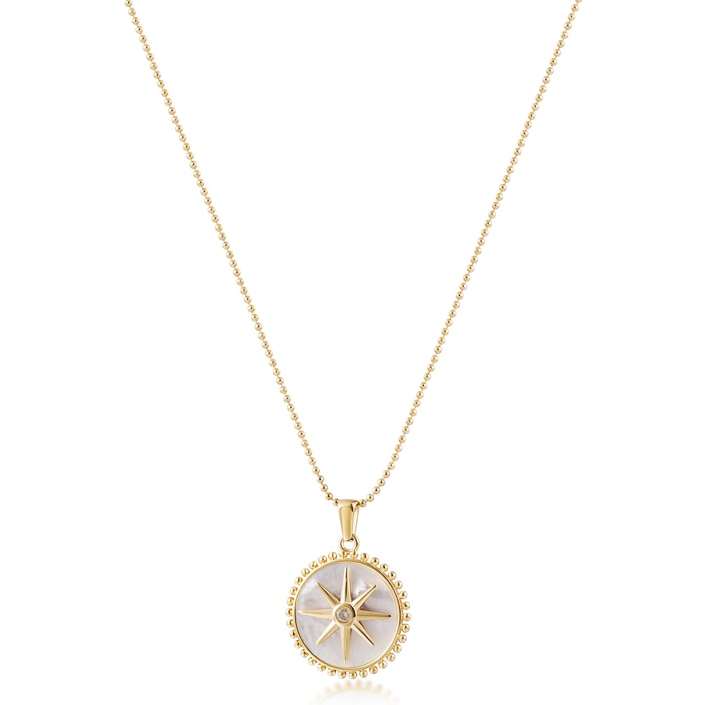 Vintage Star Pendant Shell Necklace - NSSN919STGCWT