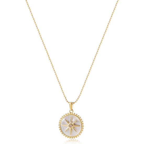 Vintage Star Pendant Shell Necklace - NSSN919STGCWT