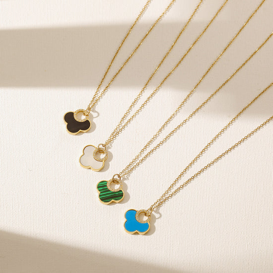 Flowers Pendant Necklace - NSSN924STGCBK