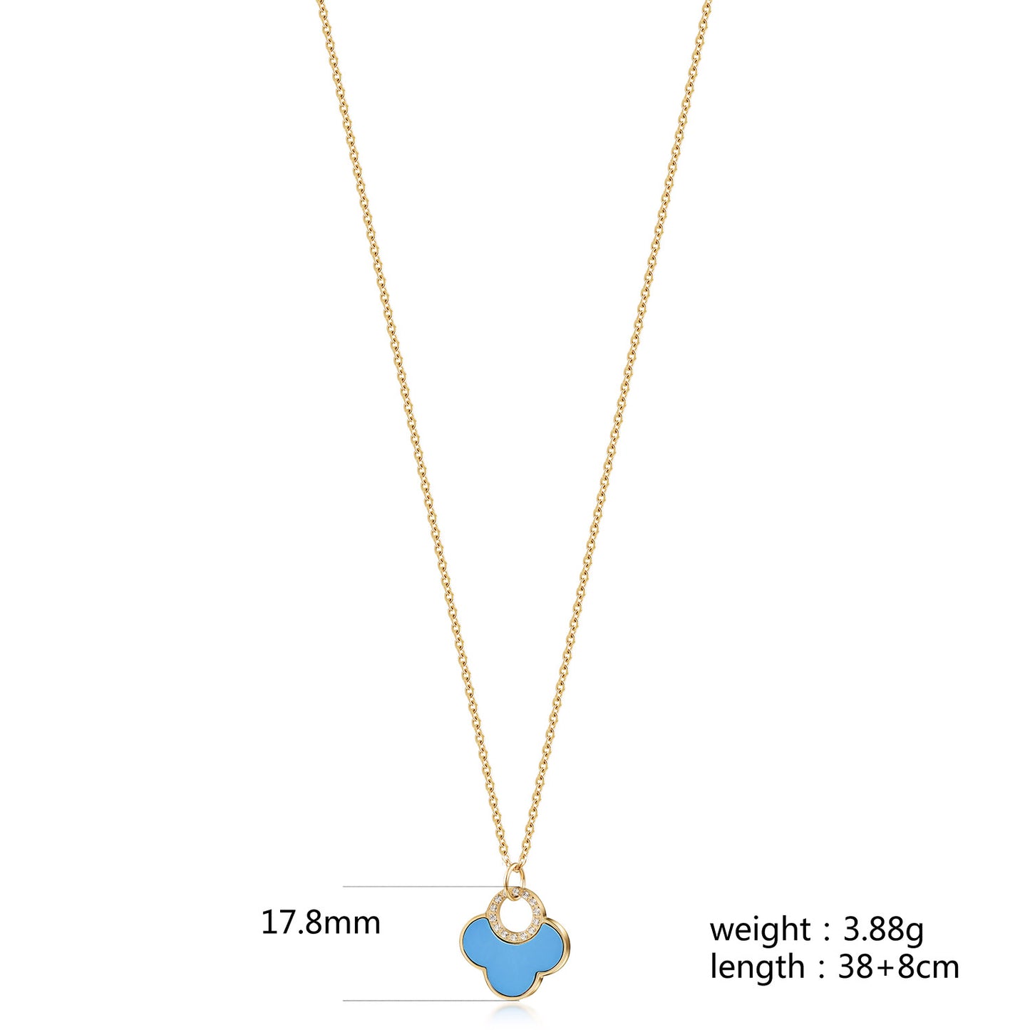 Flower Shape Pendant Necklace - NSSN924STGCBU-new