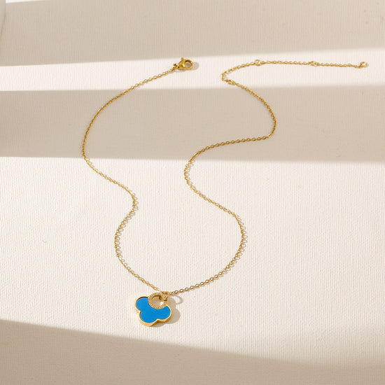 Flower Shape Pendant Necklace - NSSN924STGCBU-new